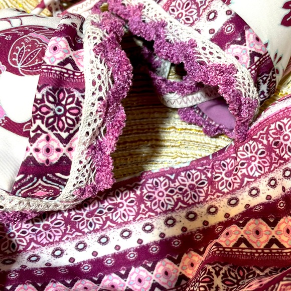 NWT M/XL BECCA designer bikini mulberry reversible white pink halter tanga 2 set - Picture 8 of 15